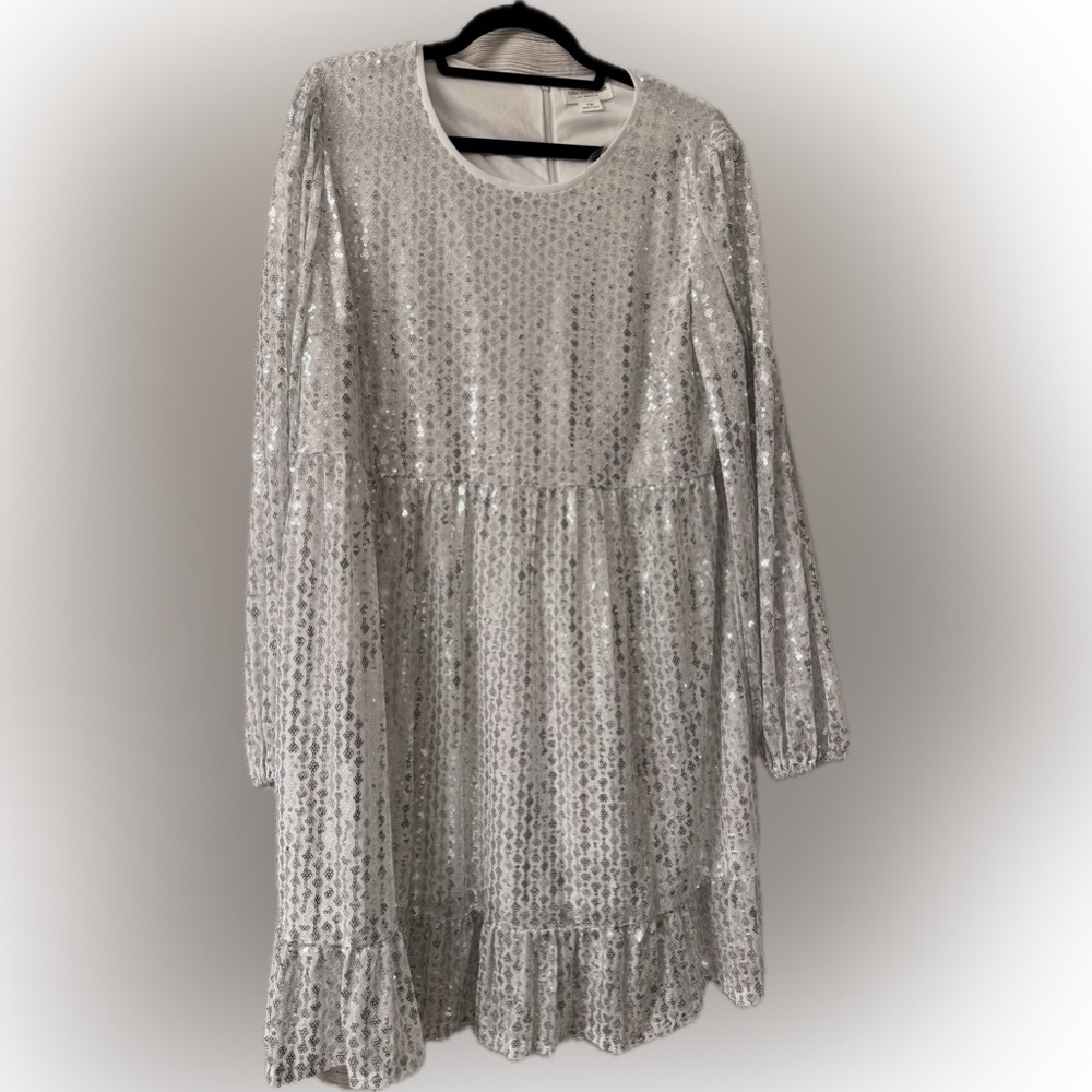 Chic Soul Sparkling Silver Sequin Dress
